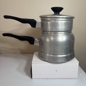Vintage Mirro Aluminum Double Boiler Pot 2 / 1 1/2 Quart Made in USA